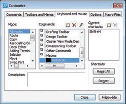 Obr. 4 Dialog Customize – Keyboard and Mouse